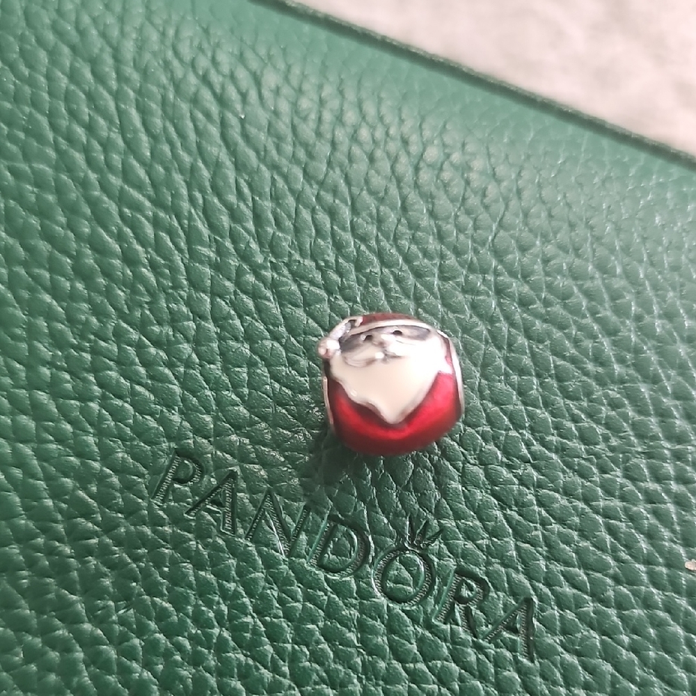 Pandora Red and Silver Santa Claus Charm